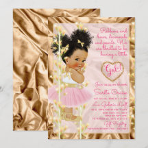 Chica Baby Shower de cobre rosa