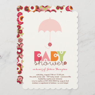 Invitación Chica Baby Shower de Daisy Blooms Daisy Sweet Pink