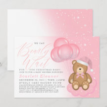 Chica Baby Shower de globos de oso sonoro rosa par