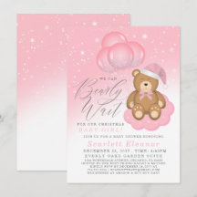 Chica Baby Shower de globos de oso sonoro rosa par