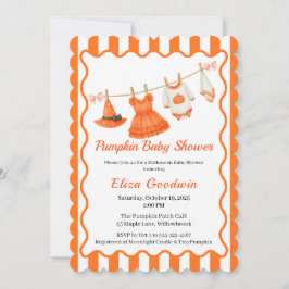 Invitación Chica Baby Shower de Halloween | Calabaza de peque
