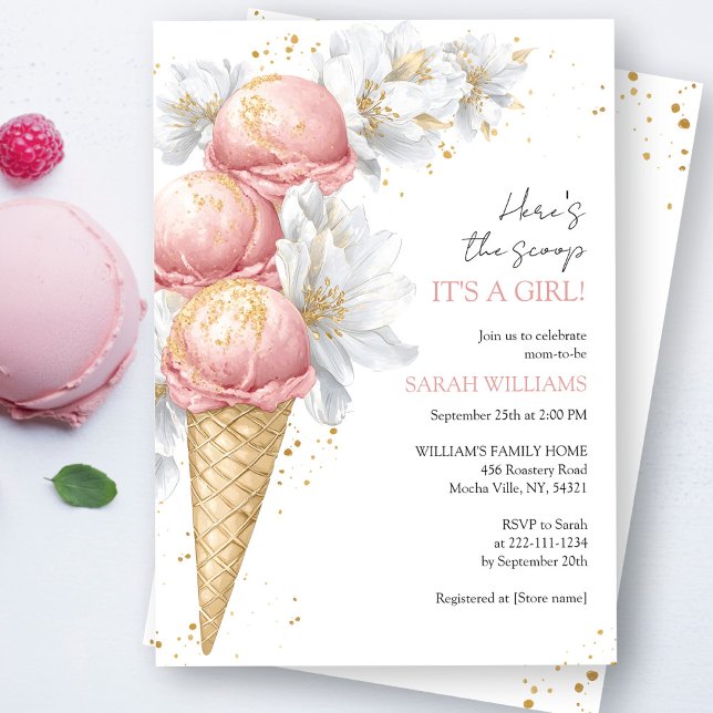 Invitación Chica Baby Shower de Ice Cream (Subido por el creador)