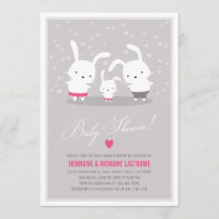 Chica Baby Shower de la familia Cute Bunny Family 