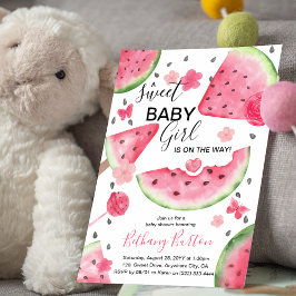 Invitación Chica Baby Shower de la sandía de verano "Un bebé 