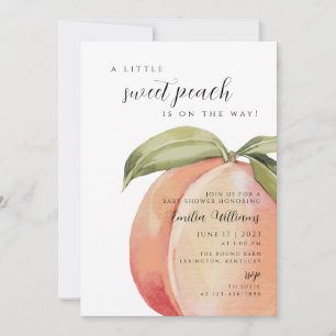 Invitación chica Baby Shower de melocotón dulce