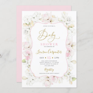 Invitación Chica Baby Shower de Pink Hydrangea