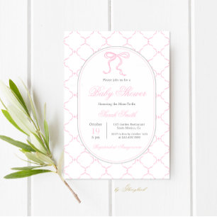 Invitación Chica Baby Shower de Preppy Classic Charm