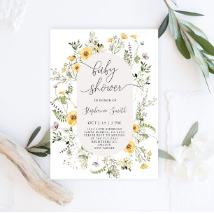 Invitación Chica Baby Shower de primavera floral de flores si