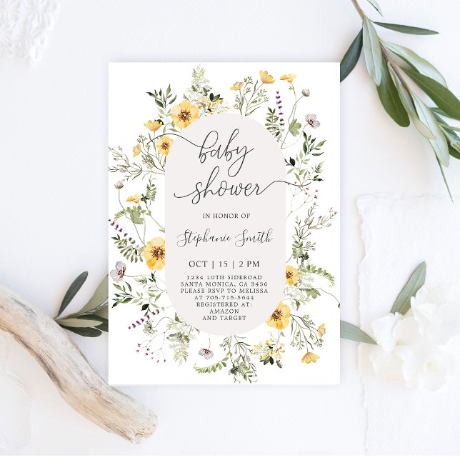 Invitación Chica Baby Shower de primavera floral de flores si (Subido por el creador)