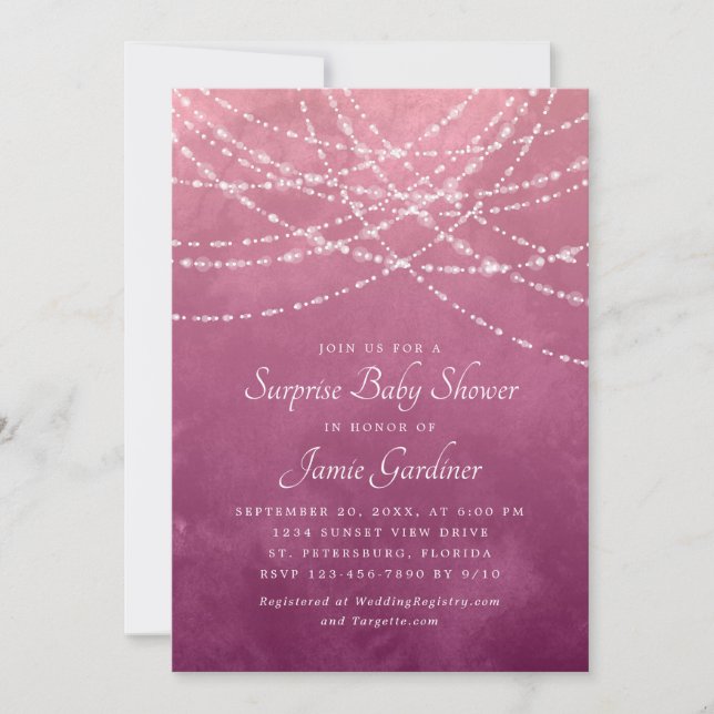 Invitación Chica Baby Shower de sorpresa (Anverso)