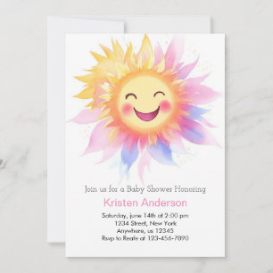 Invitación Chica Baby Shower de sueños y vigas de sol