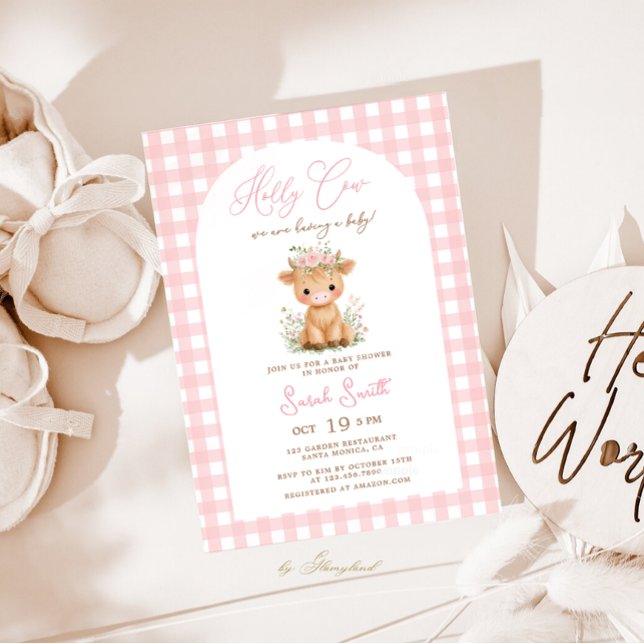 Invitación Chica Baby Shower de vaca sagrada (Subido por el creador)