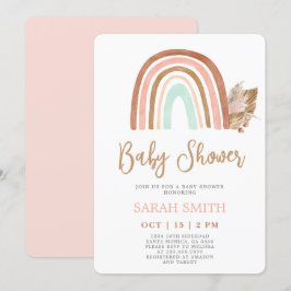 Invitación Chica Baby Shower del boho rosa del arcoiris Rubor
