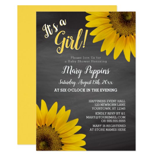 Invitacion Chica Baby Shower Del Jardin De Los Girasoles De Zazzle Es