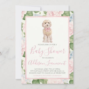 Invitación Chica Baby Shower Doodle Doodle Dog