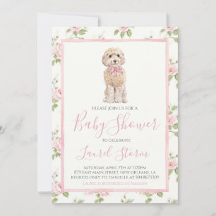 Invitación Chica Baby Shower Doodle Doodle Dog