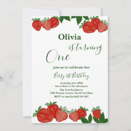 Invitación Chica Baby Shower fresco de fresa de fruta dulce