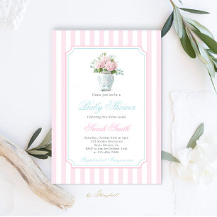 Invitación Chica Baby Shower Grandmillennial Pink Ginger Jar
