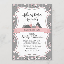 Invitación Chica Baby Shower Invitation Adventure