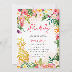 Invitación Chica Baby Shower Luau