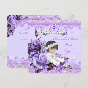 Invitación Chica Baby Shower Mariposa Lilac Lavender Rosa