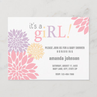 Invitación Chica Baby Shower Personalizado