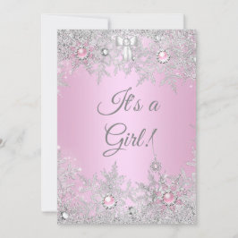 Invitación Chica Baby Shower Pink Winder WonderLand