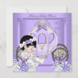 Invitación Chica Baby Shower Princess Carriage Lavender