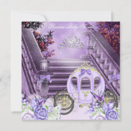 Invitación Chica Baby Shower Princess Carriage Lavender