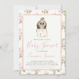 Invitación Chica Baby Shower Puppy Dog