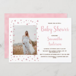 Invitación Chica Baby Shower Rubor Elegant Photo