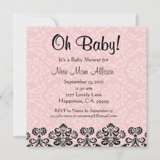 Invitación Chica Baby Shower V03 del amortiguador de taupe ma