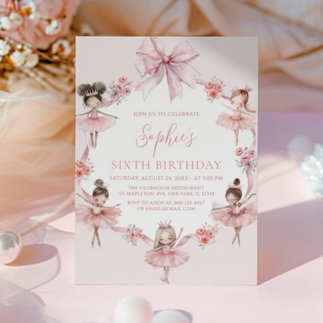 Invitación Chica bailarina de ballet ballet moderna Cumpleaño (Subido por el creador)