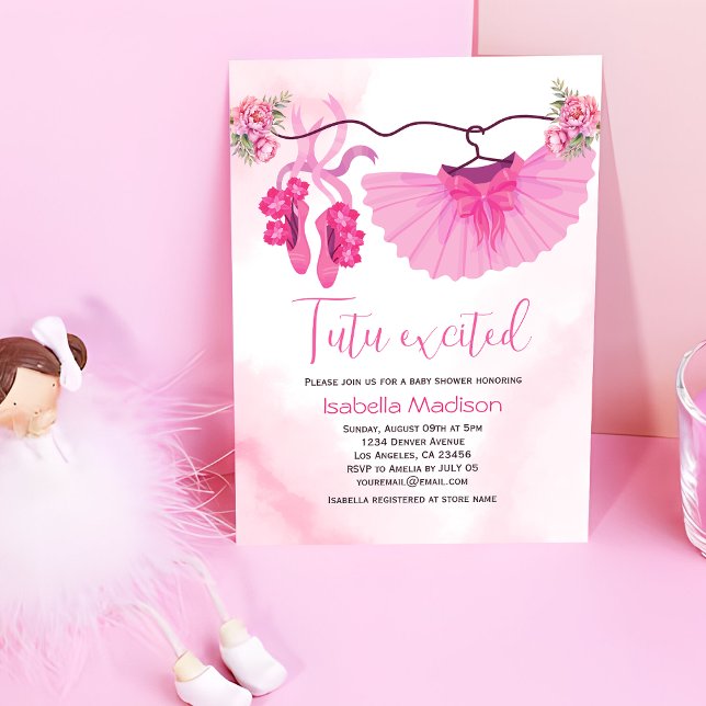 Invitación Chica Ballerina Rosa Baby Shower (Subido por el creador)
