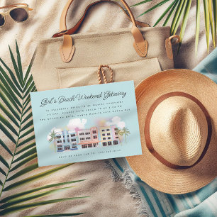 Invitación Chica Beach Weekend Getaway Cumpleaños Bachelorett