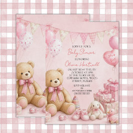 Invitación Chica Bebé Cumple Rosa