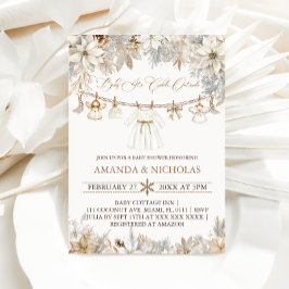 Invitación Chica bebé de invierno hace frío fuera de Baby Sho