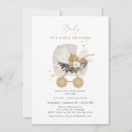 Invitación Chica bebé está frío fuera de Baby Shower