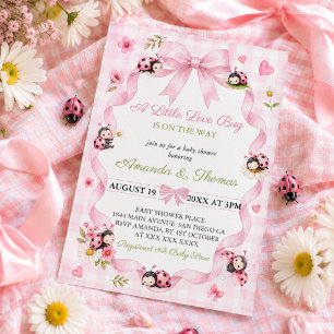 Invitación Chica Bebé Shower Bicho de Amor Pequeño