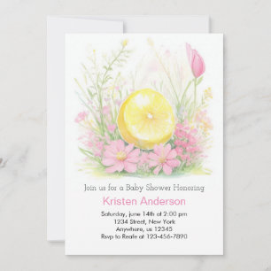 Invitación Chica beligerante de Lemonade rosa Baby Shower