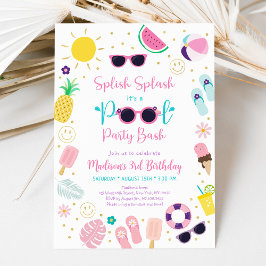 Invitación Chica Boho Pool Fiesta Cumpleaños