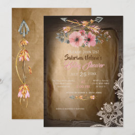 Invitación CHICA BOHO Wild Rosas Baby Shower