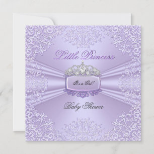 Invitación Chica bonito de Baby Shower Princesa Tiara Lavende