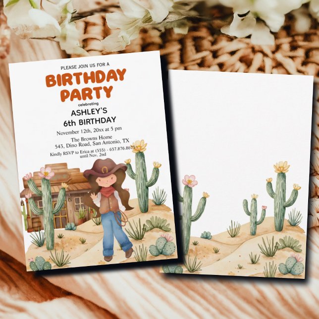 Invitación Chica bovina en la fiesta de cumpleaños número 6 d (Subido por el creador)