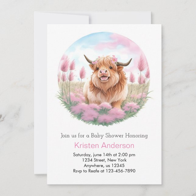 Invitación Chica brillante Baby Shower (Anverso)