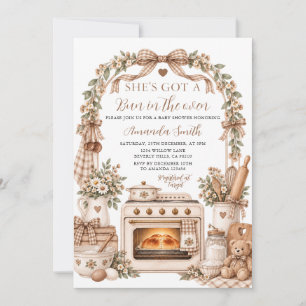 Invitación Chica Brown Tiene un Bollo en el Horno Pastelería 