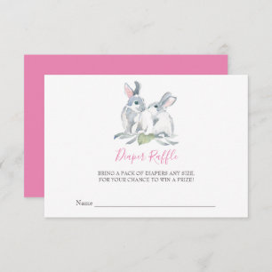 Invitación Chica Bunny Baby Shower Diaper Raffle