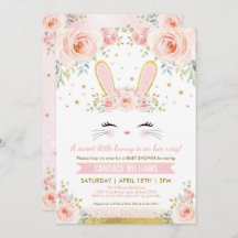 Chica Bunny bonito Baby Shower / Conejo de oro Rub