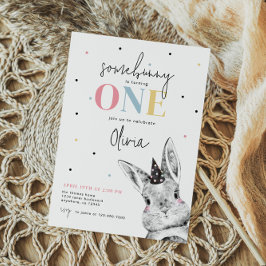 Invitación Chica Bunny First Birday Party