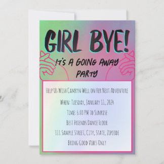 Invitación Chica Bye A Goway Design
